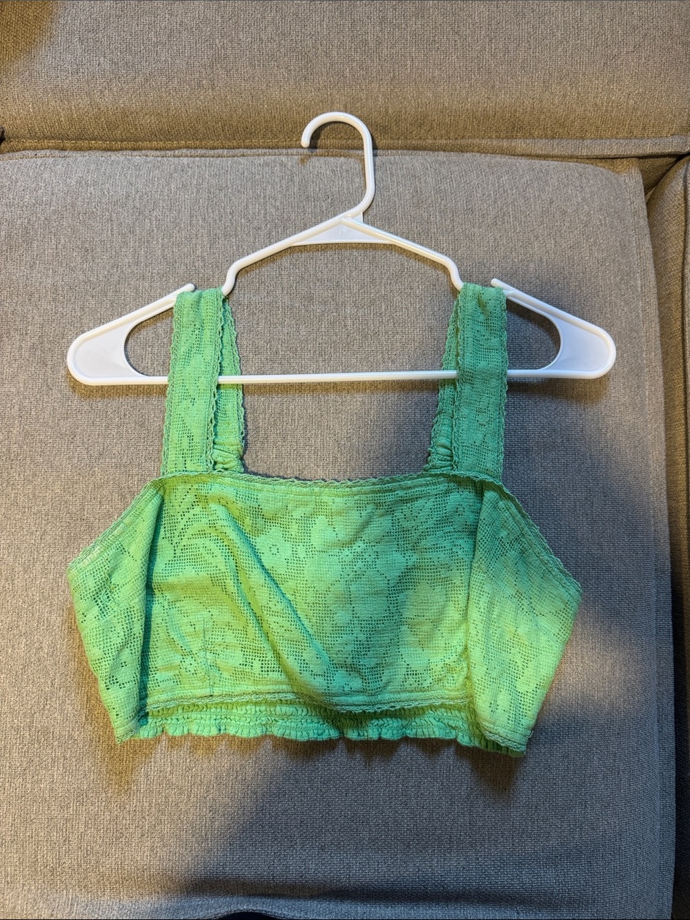 American Eagle Outfitters Green Lace Crop Cami